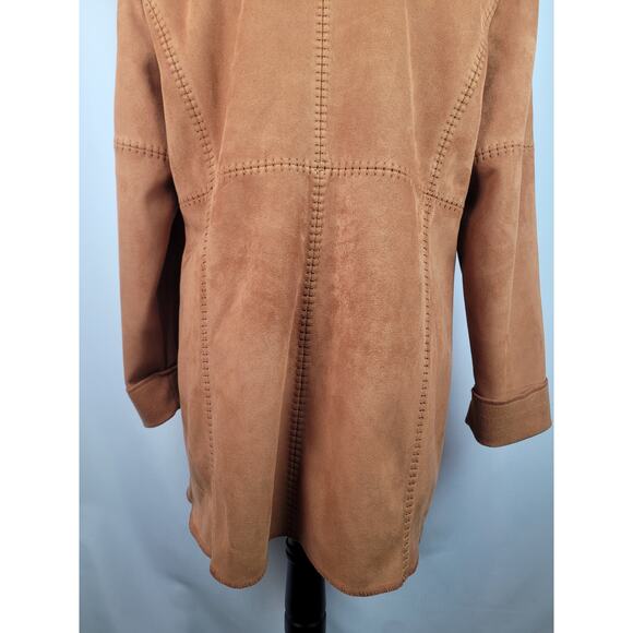 Vintage Weatherproof Womens Faux Suede Chestnut Camel Jacket Size L - Picture 7 of 10